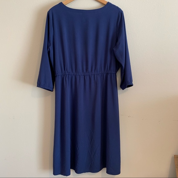 Blair Navy Blue Embroidered Dress Size Medium - Picture 5 of 5
